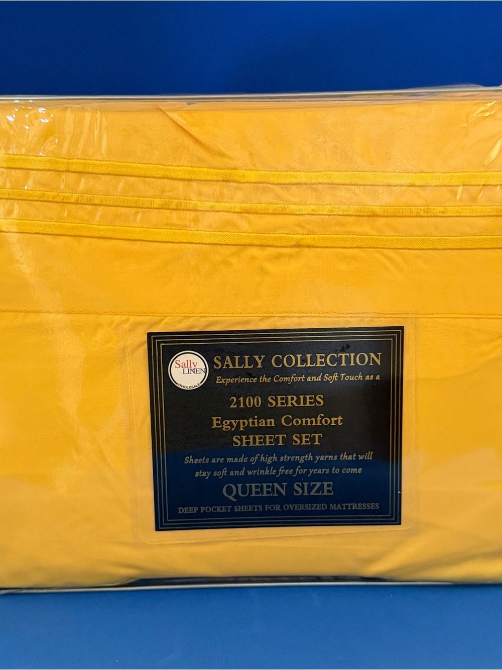 brand new Queen size bed sheets set 4PCS deep pocket,yellow color